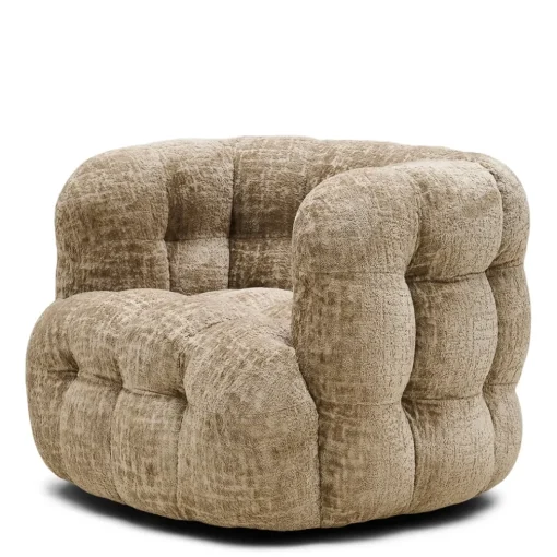Arosa Swivel Fauteuil, Open Weave, Taupe