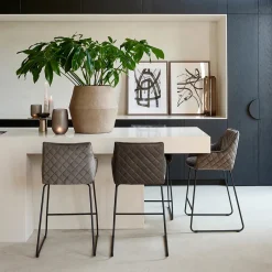 Barstoel Frisco Drive, Anthracite, Velvet