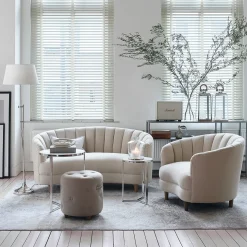 Bowery Footstool Ivory White XSX