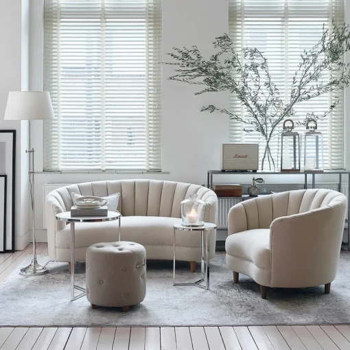 Bowery Footstool Ivory White XSX