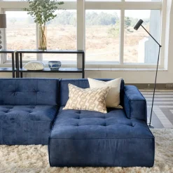 Brandon Chaise Longue Left, velvet, estate blue