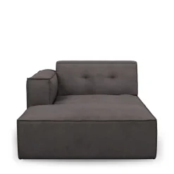 Brandon Chaise Longue Left, scottish suede, noir