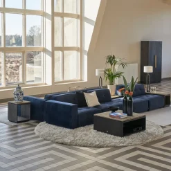 Brandon Corner Arm Left, velvet, estate blue