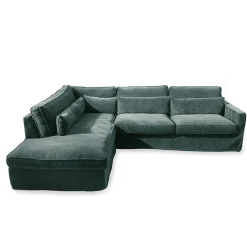 Chaise Longue Bank Links Brompton Cross, Mineral Blue