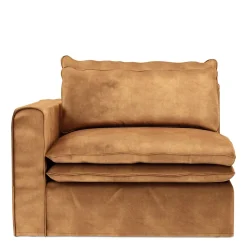 Continental Corner Left, velvet, cognac