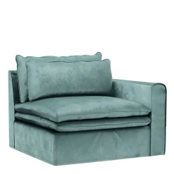 Continental Corner Right, velvet, mineral blue