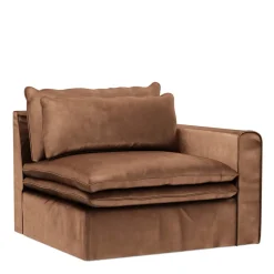 Continental Corner Right, velvet, chocolate