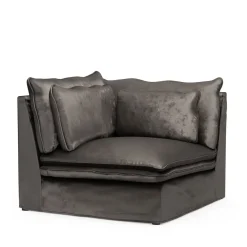 Continental Corner, velvet, grimaldi grey