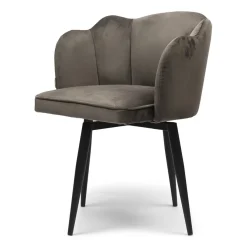 Draaibare Eetkamerstoel Dauphine, Anthracite, Velvet