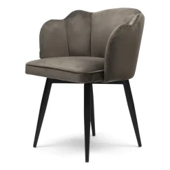 Draaibare Eetkamerstoel Dauphine, Anthracite, Velvet