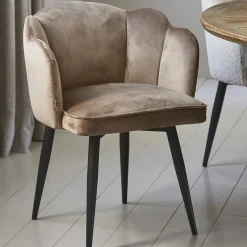 Draaibare Eetkamerstoel Dauphine, Golden Mink, Velvet