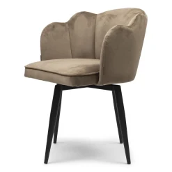 Draaibare Eetkamerstoel Dauphine, Golden Mink, Velvet