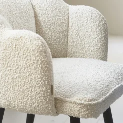 Draaibare Eetkamerstoel Dauphine, White Sand, Bouclé