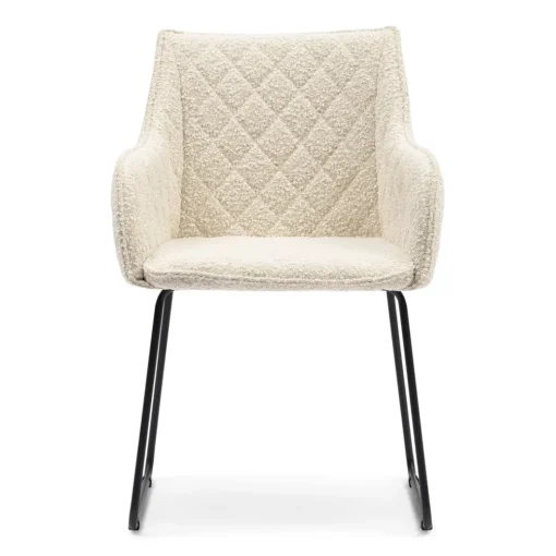 Eetkamerstoel, Frisco Drive, White Sand, Boucle
