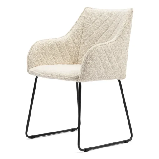 Eetkamerstoel, Frisco Drive, White Sand, Boucle