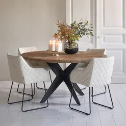 Eetkamerstoel, Frisco Drive, White Sand, Boucle