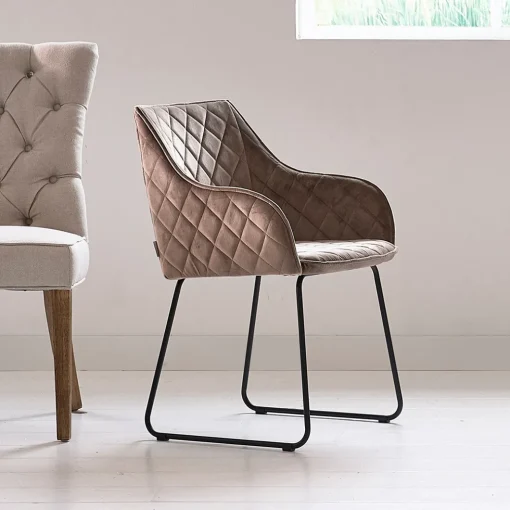 Eetkamerstoel Frisco Drive, Golden Mink, Velvet