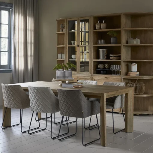 Eetkamerstoel Frisco Drive, Dark Taupe, Belgium Weave