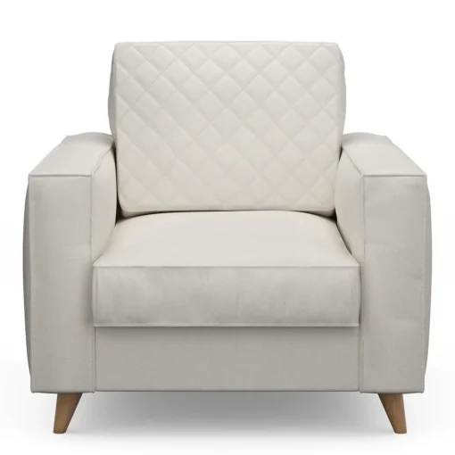 Fauteuil Kendall, Alaskan White, Oxford Weave