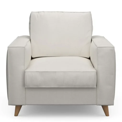 Fauteuil Kendall, Alaskan White, Oxford Weave