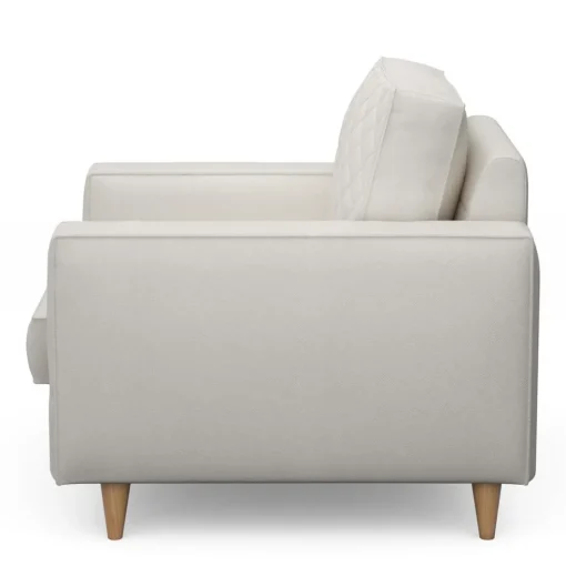 Fauteuil Kendall, Alaskan White, Oxford Weave