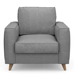 Fauteuil Kendall, Grey, Washed Cotton