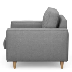 Fauteuil Kendall, Grey, Washed Cotton