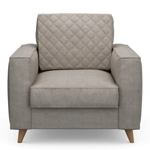 Fauteuil Kendall, Stone, Washed Cotton