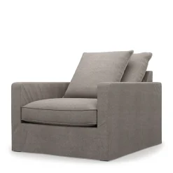 Fauteuil Lennox, Stone, Washed Cotton