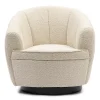 Fauteuil The Countess Swivel, White Sand, Bouclé