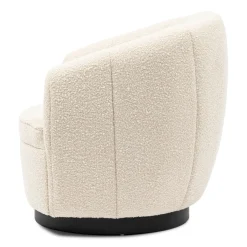 Fauteuil The Countess Swivel, White Sand, Bouclé