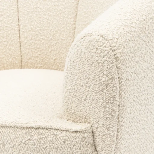 Fauteuil The Countess Swivel, White Sand, Bouclé
