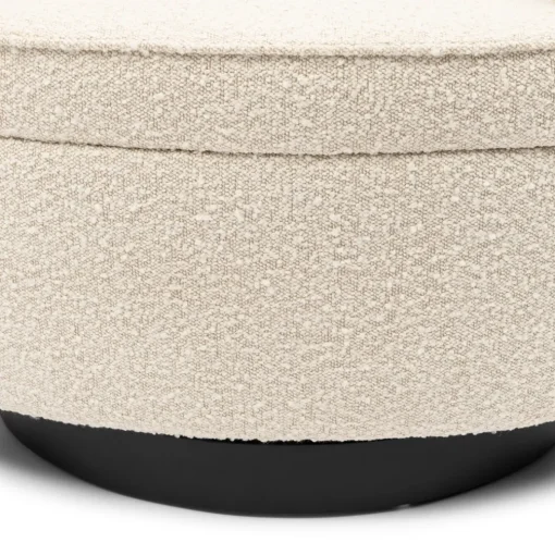 Fauteuil The Countess Swivel, White Sand, Bouclé