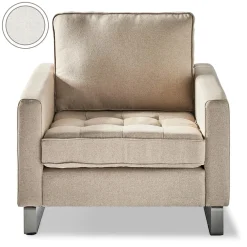 Fauteuil West Houston, Alaskan White, Oxford Weave