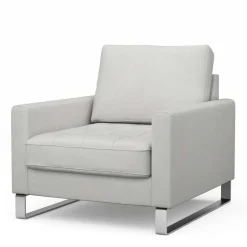 Fauteuil West Houston, Ash Grey, Washed Cotton