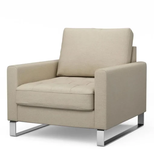 Fauteuil West Houston, Flanders Flax, Oxford Weave