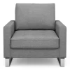 Fauteuil West Houston, Grey, Washed Cotton