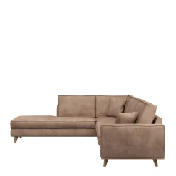 Kendall Corner Sofa Right, velvet, golden beige