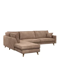 Kendall Corner Sofa Right, velvet, golden beige