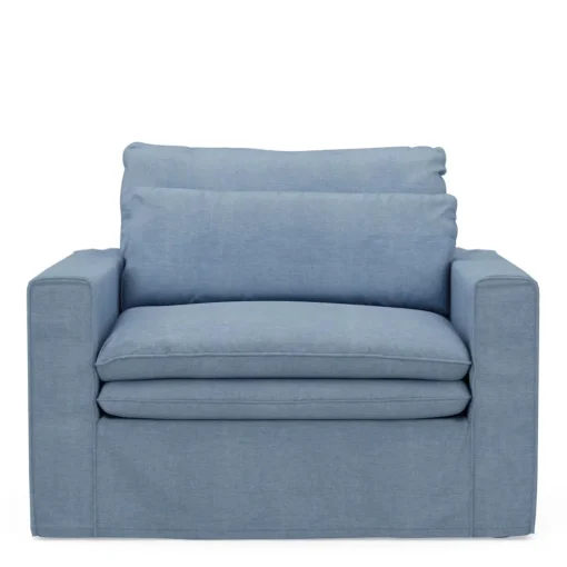 Loveseat Continental, Ice Blue, Washed Cotton