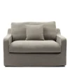 Loveseat Giovanni, Stone, Washed Cotton