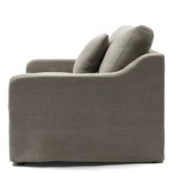 Loveseat Giovanni, Stone, Washed Cotton