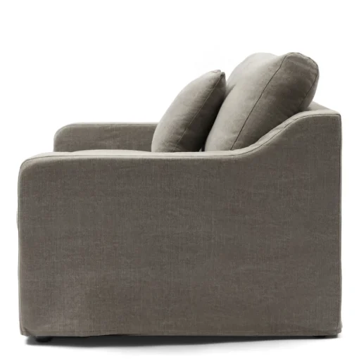 Loveseat Giovanni, Stone, Washed Cotton