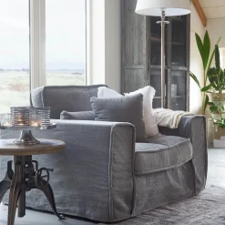 Loveseat Metropolis, Ash Grey, Washed Cotton
