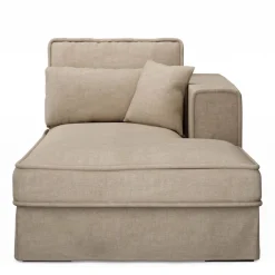 Metropolis Chaise Longue Right, washed cotton, natural