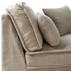 Metropolis Chaise Longue Right, washed cotton, natural