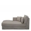 Metropolis Chaise Longue Left, washed cotton, stone