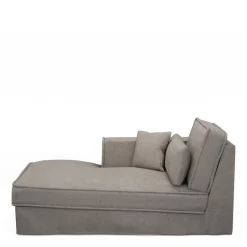 Metropolis Chaise Longue Left, washed cotton, stone