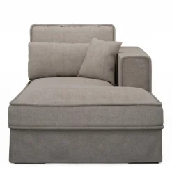 Metropolis Chaise Longue Right, washed cotton, stone