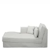 Metropolis Chaise Longue Left, washed cotton, ash grey